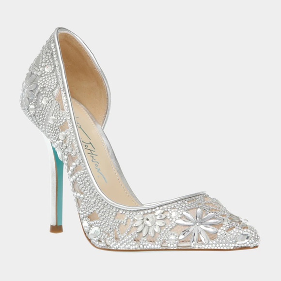 Betsey Johnson Chic Silver Heels - Picture 1 of 5